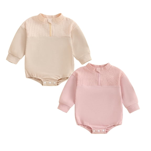 Bodysuit Pajamas Romper Jumpsuit Soft Long Sleeves Bodysuits Preemie Baby Girl Clothing 2PCS