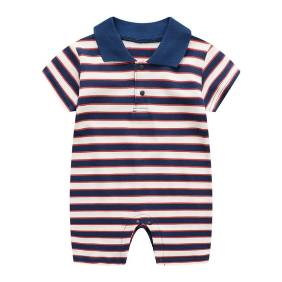Bodysuit Romper Pajamas Jumpsuit Short Sleeves Striped Bodysuits New Born Clothes Baby Girl 10-12 Months