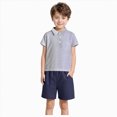 thumbnail image 1 of Boy Clothes Baby Toddler Boys Set Child Kids Spring Summer Cotton Button Sleeveless Sports 3 6 12 18 24 Months 3T Clothing Sets Tracksuit T-shirt Tops Shorts 2PCS Two Pieces, 1 of 6