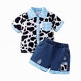 thumbnail image 1 of Boy Clothes Baby Toddler Boys Shorts CLothes Set Children's Summer Cotton Button Down Printed Sleeveless Training 3 6 12 18 24 Months 3T Outfit Pajamas Tops 2-Piece, 1 of 9