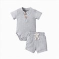thumbnail image 1 of Boy Clothes Baby Toddler Summer Outfits Kids Unisex Spring Cotton Round Neck Printed Sleeveless Casual 6 12 18 24Months 2T 3T Children's Children Clothing Set 2-Piece, 1 of 6
