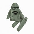 thumbnail image 1 of Infant Boy Clothes Boys Autumn Winter Hooded Long Sleeve Drawstring Pants 2T 3T 4T 5T Everyday Outfit Set 2 PC, 1 of 8