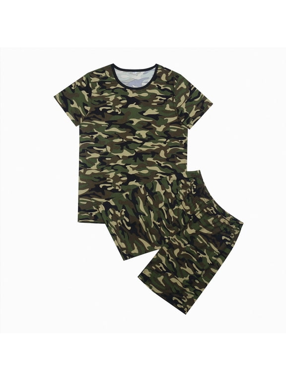 Infant Boy Clothes Boys Summer Outfits T Shirts Camo Short Graphic T Shirts and Shorts Sets Boys Clothes for Kids Toddler Plus Size Outfits Camouflage 3-4 Years
