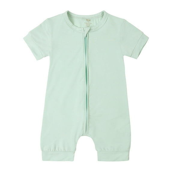 Infant Boy Clothes Cotton Short Sleeve Button Up Jumpsuit Soft Comfortable Baseball Sports Baby Romper,Z11-Light Green,6-12 Months