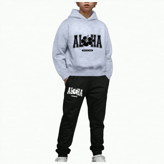 Infant Boy Clothes Kids Boys Fall Winter Hooded Long Sleeve Elastic Waist 0 6 12 18 24 Months 2T 3T Everyday Outfit Set 2PCS