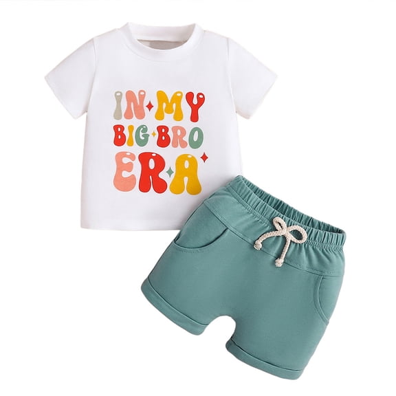 Boy Clothes Toddler Baby Boys Sets Kids Summer Cotton Soft Printed Short Sleeved Casual 6M 12M 18M 24M 3T 4T T-Shirt & Shorts Set Outfits&Set 2PCS