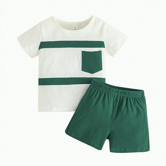 Boy Clothes Toddler Boys Outfits Kids Spring Summer Cotton Star Printed Sleeveless Running Suit 3 6 12 18 24 Months 3T T-Shirt and Shorts Set Boys' Clothing Sets with Pocket 2-Piece