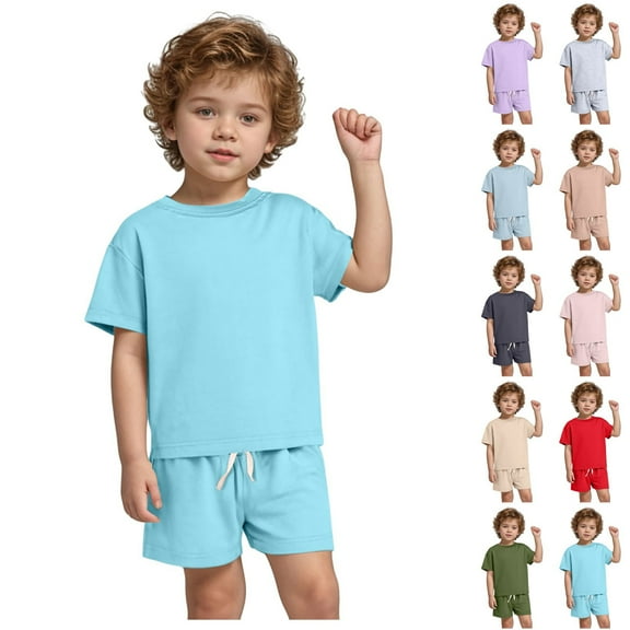 Boy Clothes Toddler Boys Pajama Set Kids Baby Unisex Summer Cotton Loose Print Short Sleeve Beach 3 6 12 18 24 Months 3T Shorts Two Piece Vest Tank Tops Shorts 2