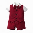 thumbnail image 1 of Boy Clothes Toddler Kids Boys Spring Summer Cotton Button Short Sleeved Casual 0 3 6 12 18 24 Months T Shirt Pullover Tops Shorts Set Outfits 2 Piece, 1 of 8