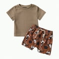 thumbnail image 1 of Boy Clothes Toddler Kids Spring Summer Waffle Cartoon Print Short-sleeved Running Suit 12 18 24 Month 3T 4T 5T Shorts Outfits Set T Shirt 2-Piece, 1 of 7