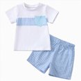thumbnail image 1 of Infant Boy Clothes Toddler Summer Shorts Set Spring Cotton Patchwork Prints Short-sleeved Casual 6M 12M 18M 24M 3T 4T Outfits Kids Clothing Two Pieces, 1 of 4