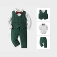 thumbnail image 1 of Boys Semi Formal Outfit Dress Shirt Vest Pants Easter Outfits for Boys Baby Boy Clothes 6-9 Months, 1 of 4