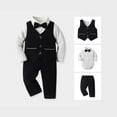 thumbnail image 1 of Gentleman Wedding Outfit Formal Dress Shirt Vest Boy Easter Outfit Toddler Clothes For Boys 6-9 Months, 1 of 4
