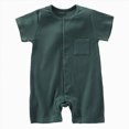 thumbnail image 1 of Infant Boy Romper Baby Boys Solid Color Bodysuit Toddler Ruffle Jumpsuit Shirts Casual Tops Baptism Shirt 6-12 Months 12-24 Months 2t 3t 4t 5t 6t 7t 8t 9t Children 0-3 Months, 1 of 5