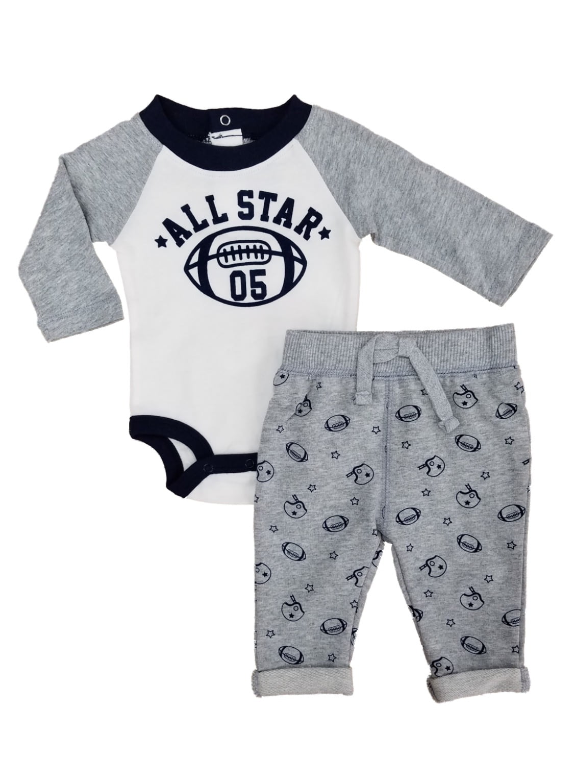 Infant Boys 2 Piece All Star Football Long Sleeve Bodysuit Pants Set