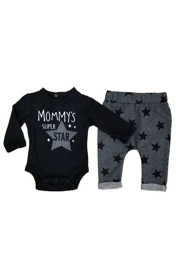 Infant Boys 2-Piece Mommys Super Star Bodysuit & Pants Set