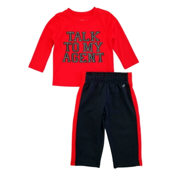 Infant Boys 2pc. Bright Orange/Black Talk To My Agent Shirt & Pants Set 3m