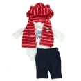 thumbnail image 1 of Infant Boys 3PC Holiday Snowman Baby Outfit Red Vest Bodysuit & Pants Set 0-3m, 1 of 1