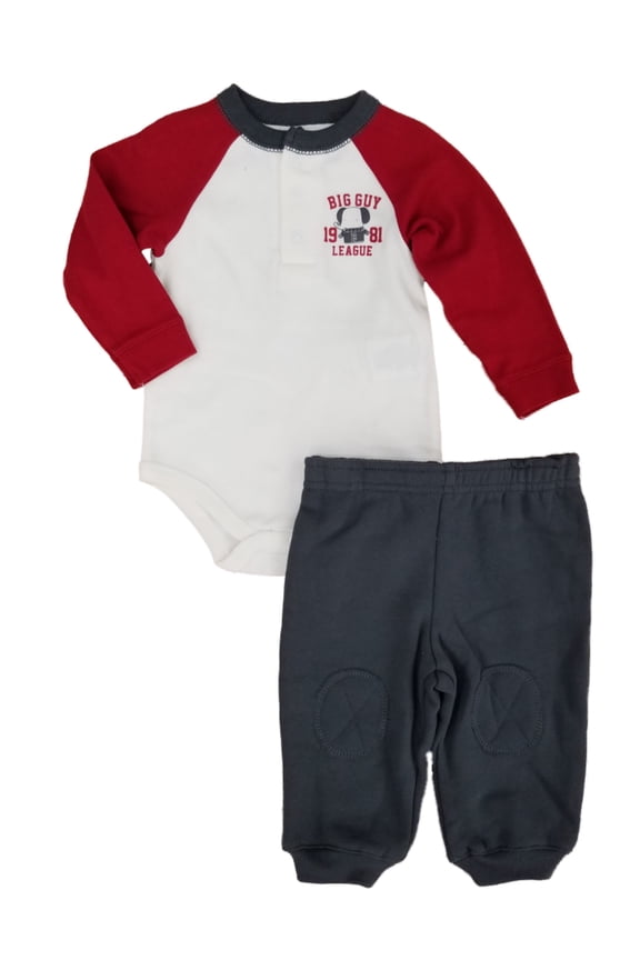 Infant Boys Big Guy League Baby Outfit Pants & Elephant Bodysuit Shirt Set