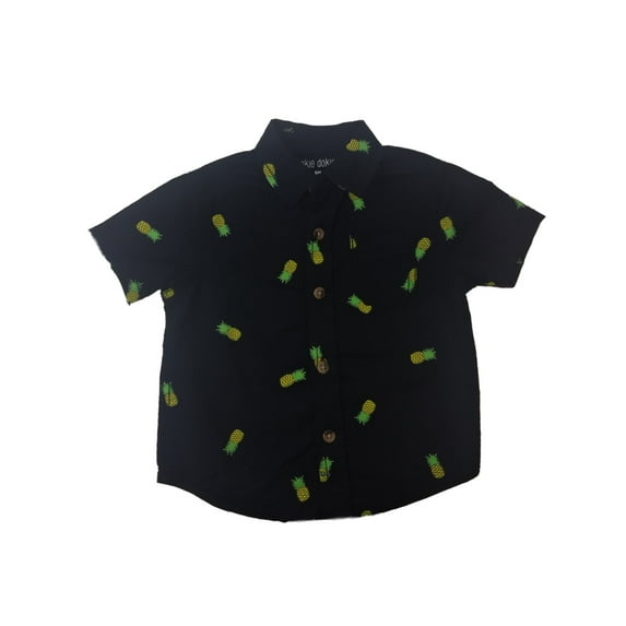 Infant Boys Black Pineapple Button Front Collared Dress Shirt 9 Months