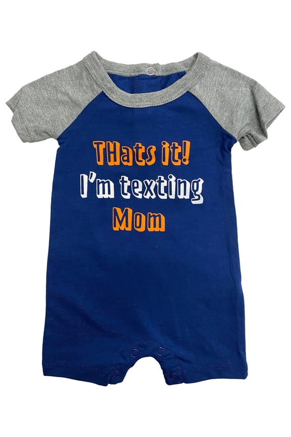 Infant Boys Blue That's It I'm Texting Mom Romper Bodysuit Baby Outfit Newborn