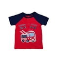 thumbnail image 1 of Infant Boys Daddy's Little Hero Patriotic Firetruck USA Henley T-Shirt 12m, 1 of 1
