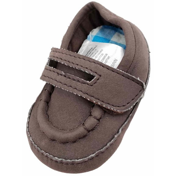 Infant Boys Dark Brown Loafers Baby Boat Shoes Slip-On NB