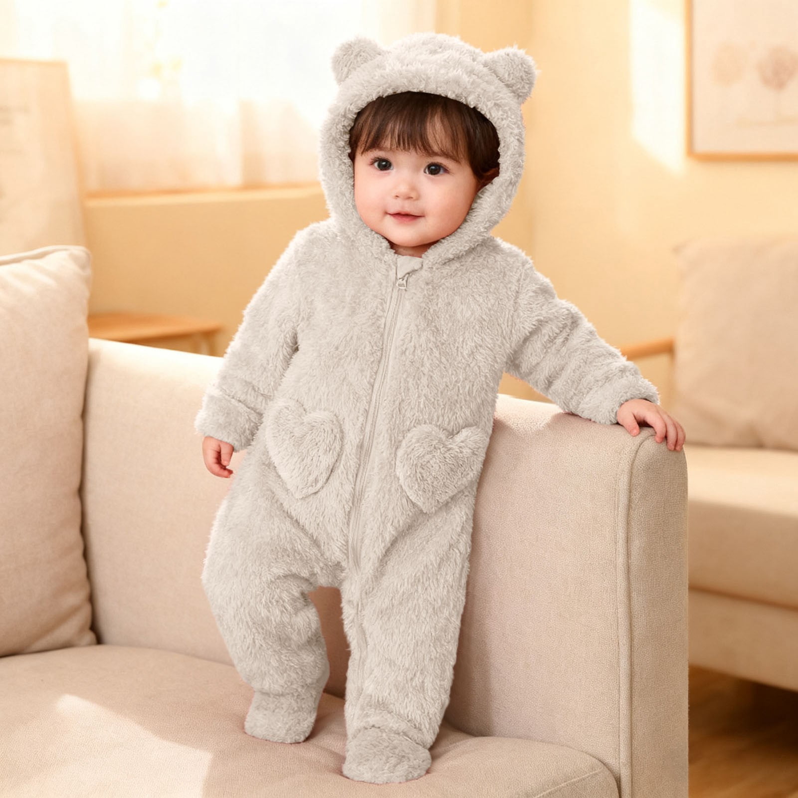Romper - Thermal Baby Bear Romper Baby Winter Clothes Cute Outwear