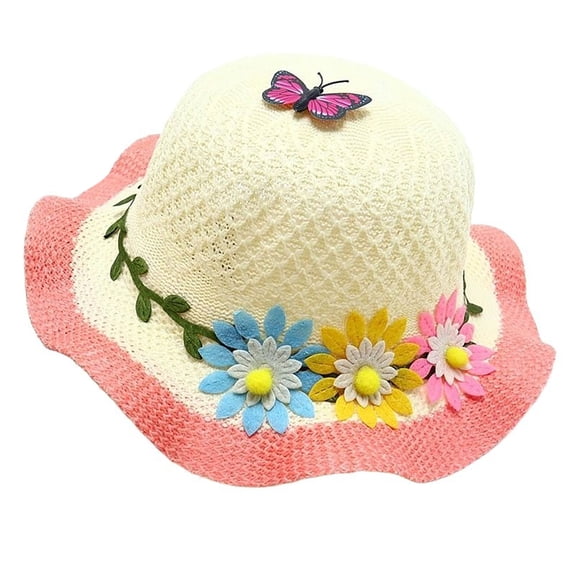 Infant Boys Girls Hat Sunflower And Bow Decoration Lightweight Breathable Brim Summer Beach Hat For Outdoor Play Travel Children Cap