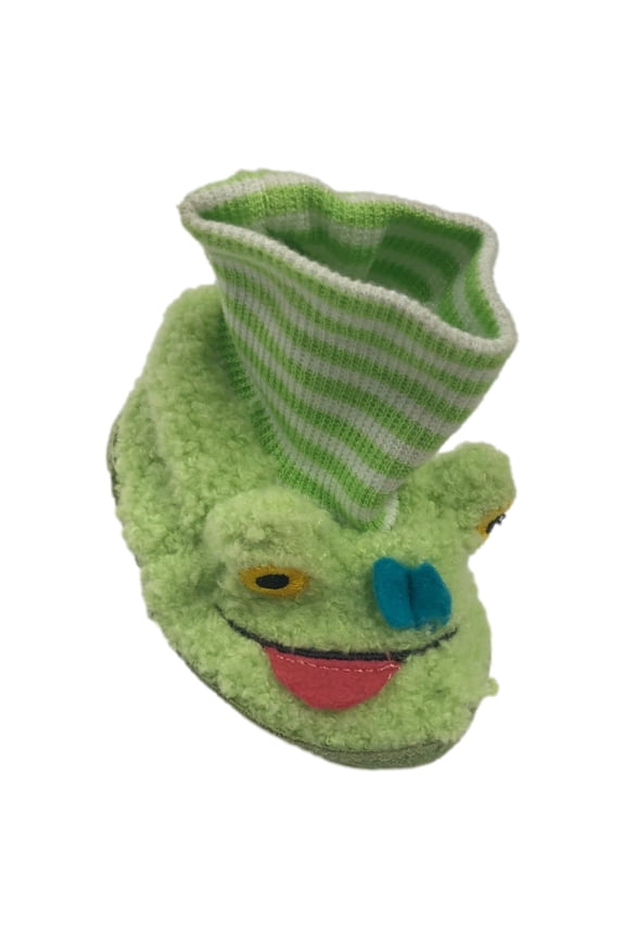 Infant Boys & Girls Plush Green Frog Slippers Baby House Shoes 1-2