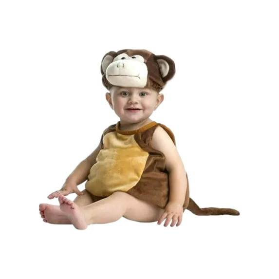 Infant Boys & Girls Plush Monkey Jumpsuit Halloween Costume 6-12 Months