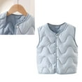 thumbnail image 1 of Boys Girls Puffer Vest Boys Winter Vest Lightweight Water-Resistant Button Down Cute Vest Sleeveless Winter Warm Outerwear 6-12 Months, 1 of 8