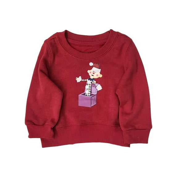 Infant Boys & Girls Red Rudolph Jack-In-The-Box Christmas Sweatshirt Top Newborn