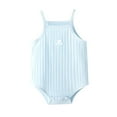 thumbnail image 1 of Infant Boys Girls Sleeveless Solid Romper Jumpsuit Newborn Summer Bodysuits Clothes, 1 of 4