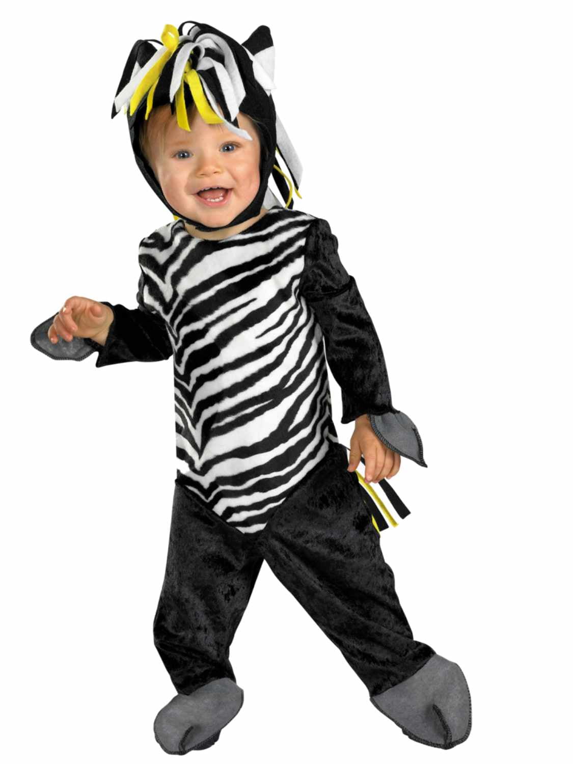 Infant Boys & Girls Tiny Treats Zany Zebra Costume with Jumpsuit & Hat 0-6m
