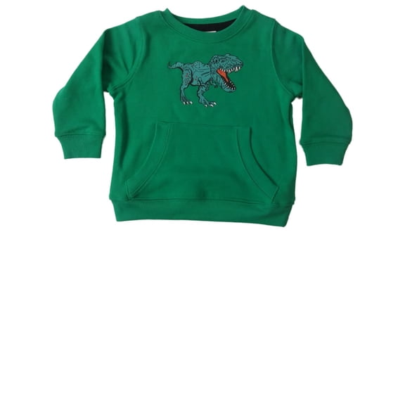 Infant Boys Green Tyrannosaurus Rex Dinosaur Pull Over Sweatshirt