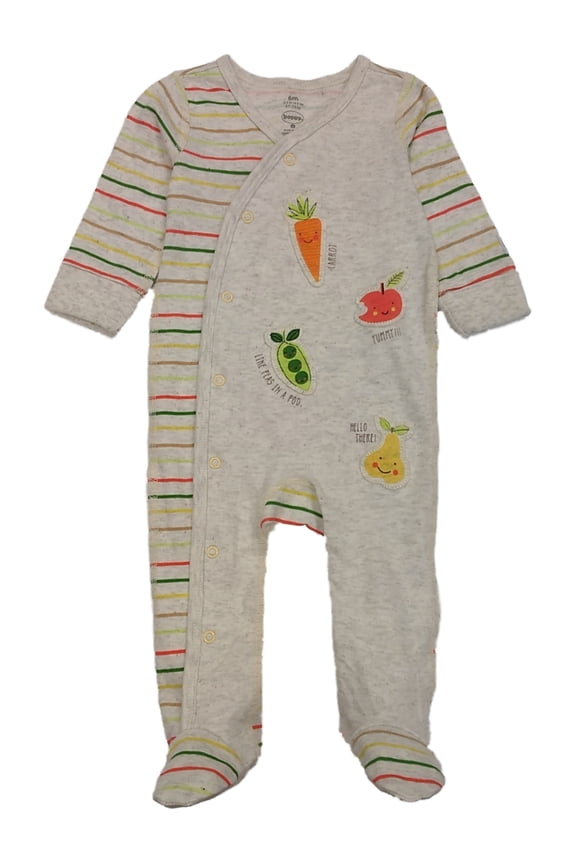 Infant Boys Ivory Like Peas In A Pod Yummy Apple Sleeper Footie Pajamas 9m