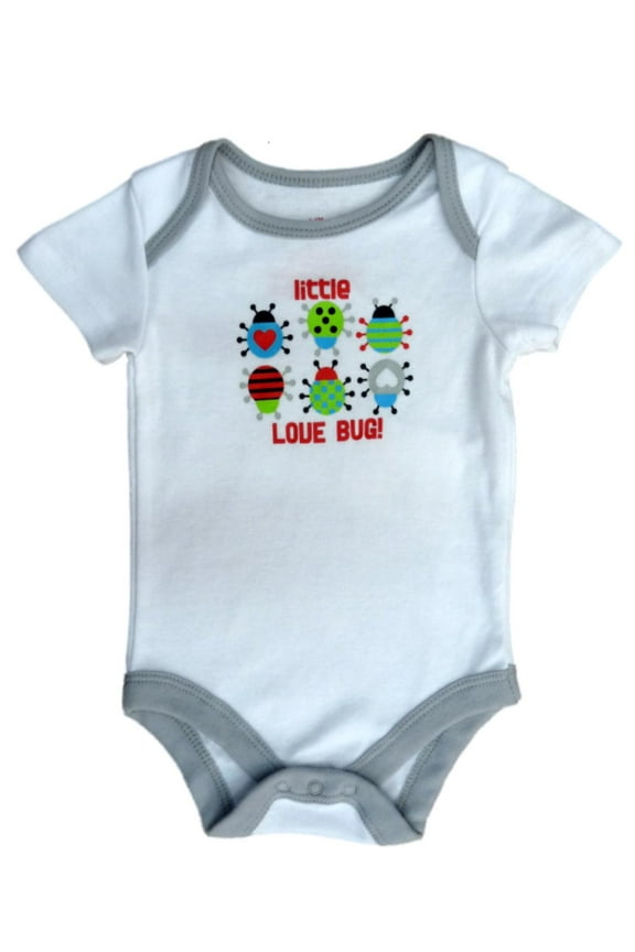 Infant Boys Little Love Bug White Creeper Valentines Day Bodysuit 0-3m