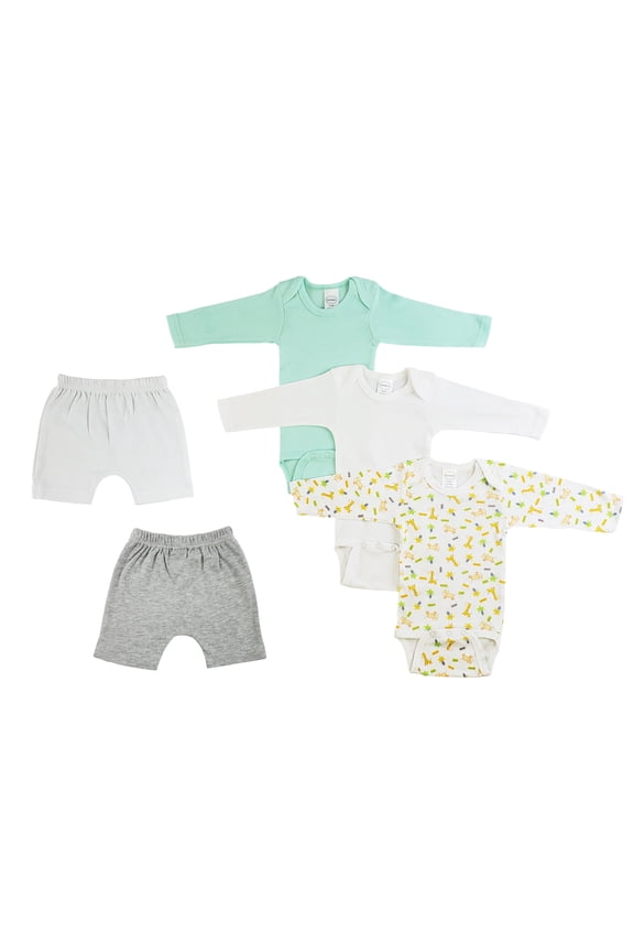 Infant Boys Long Sleeve Onezies and Shorts