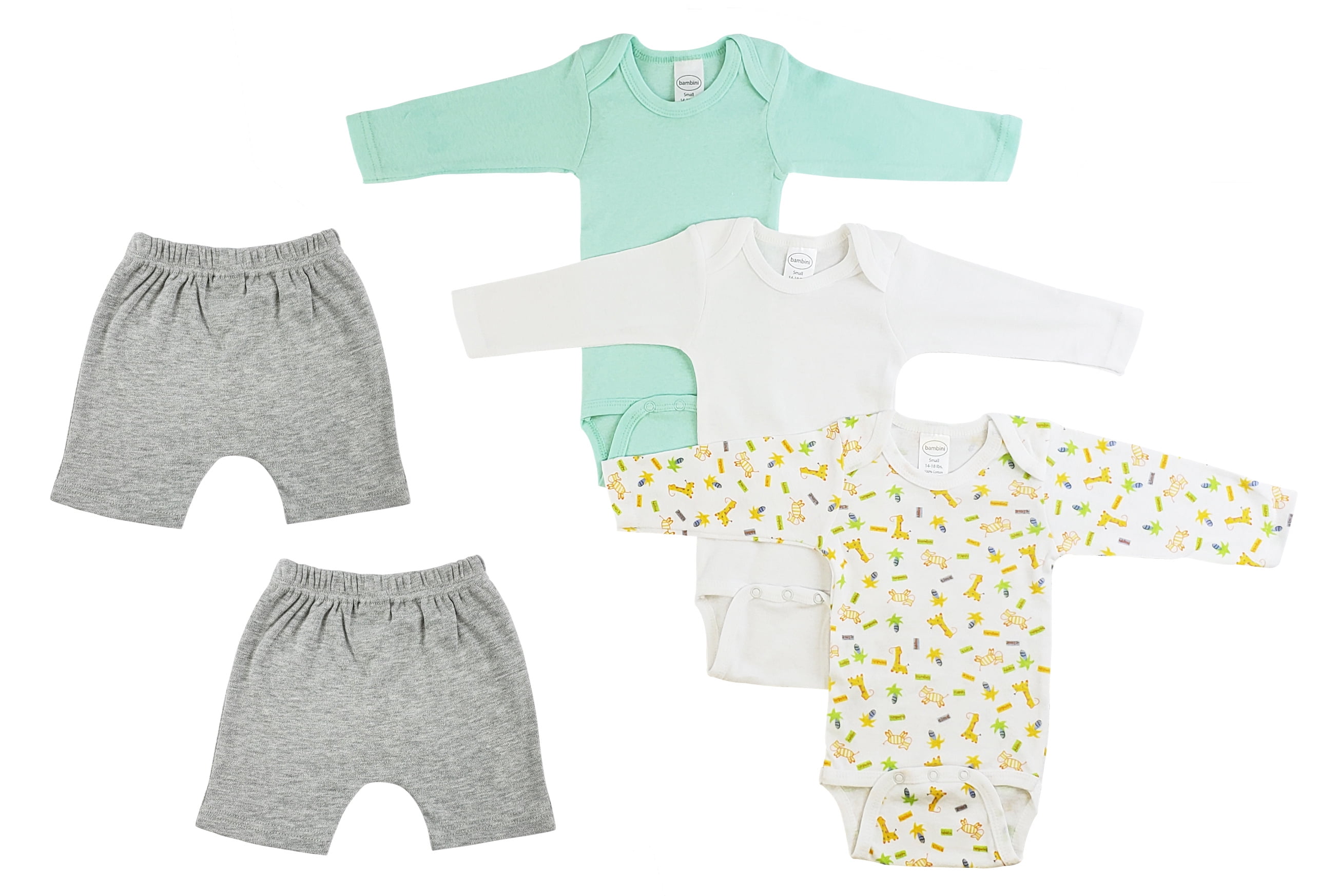 Infant Boys Long Sleeve Onezies and Shorts