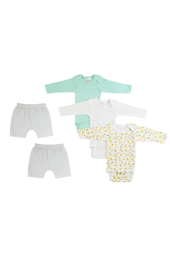 Infant Boys Long Sleeve Onezies and Shorts