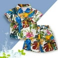 thumbnail image 1 of Boys Outfits Hawaiian Style Toddler Kids Boys Tropical Print Shirt and Elastic Waist Shorts Set for Beach Vacation Baby Boy Outfit White 12 Months-18 Months, 1 of 3