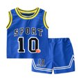 thumbnail image 1 of Boys Outfits Kids Toddler Boys Summer Basketball Loose Fit Quick Dry Breathable T Shirt and Shorts Outfit Baby Outfits Boy Blue 9 Years-10 Years, 1 of 7
