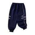 thumbnail image 1 of Infant Boys Pants With Curved Stripe Print Fall Kids Trousers Elastic Waist Soft Joggers Active, 1 of 3