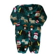 thumbnail image 1 of Infant Boys Plush Green Baby's 1st Christmas Santa Claus Sleeper Pajamas, 1 of 2