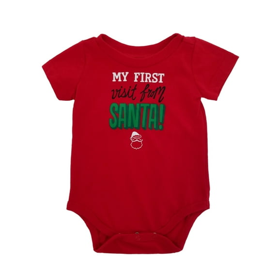 Infant Boys Red My First Visit From Santa Christmas Bodysuit 3m
