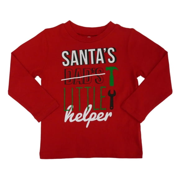 Infant Boys Red Santa's Little Helper Long Sleeve T-Shirt 6m
