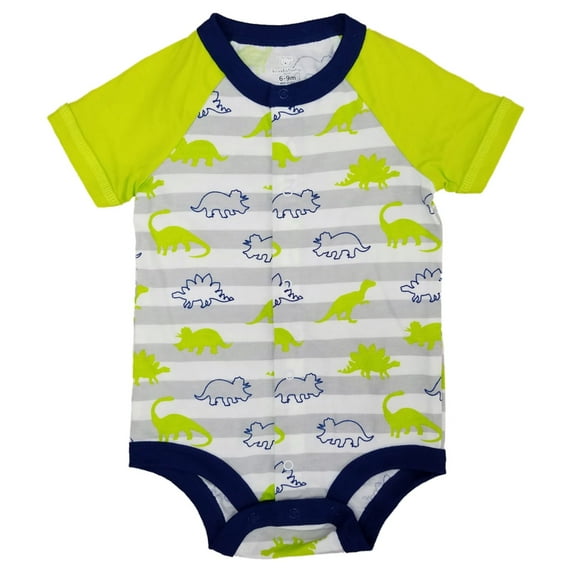 Infant Boys Striped Dinosaur Triceratops Stegosaurus Baby Bodysuit 3-6M