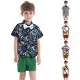 thumbnail image 1 of Infant Boys Suit Printed Short Sleeve Formal Waist Warm Comfortable Wedding for Boys Vacation Stylish Shorts Set, 1 of 5