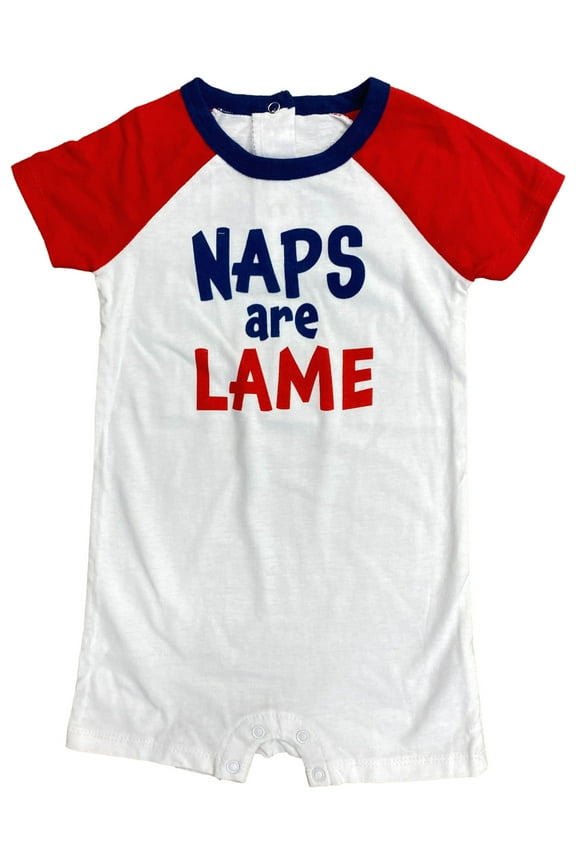 Infant Boys White & Red Naps Are Lame Romper Bodysuit Baby Outfit 9-12 Months